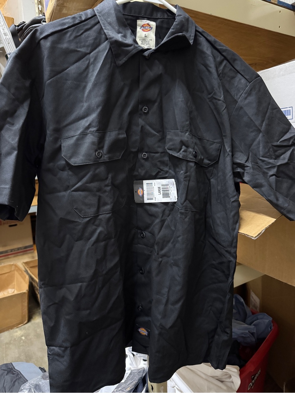 Dickies Men’s Black Short-Sleeve Work Shirt. NWT. Size large